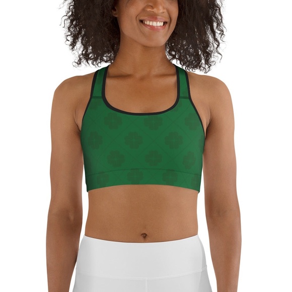 FiercePulse Cheers Green Sports Bra - Picture 2 of 9